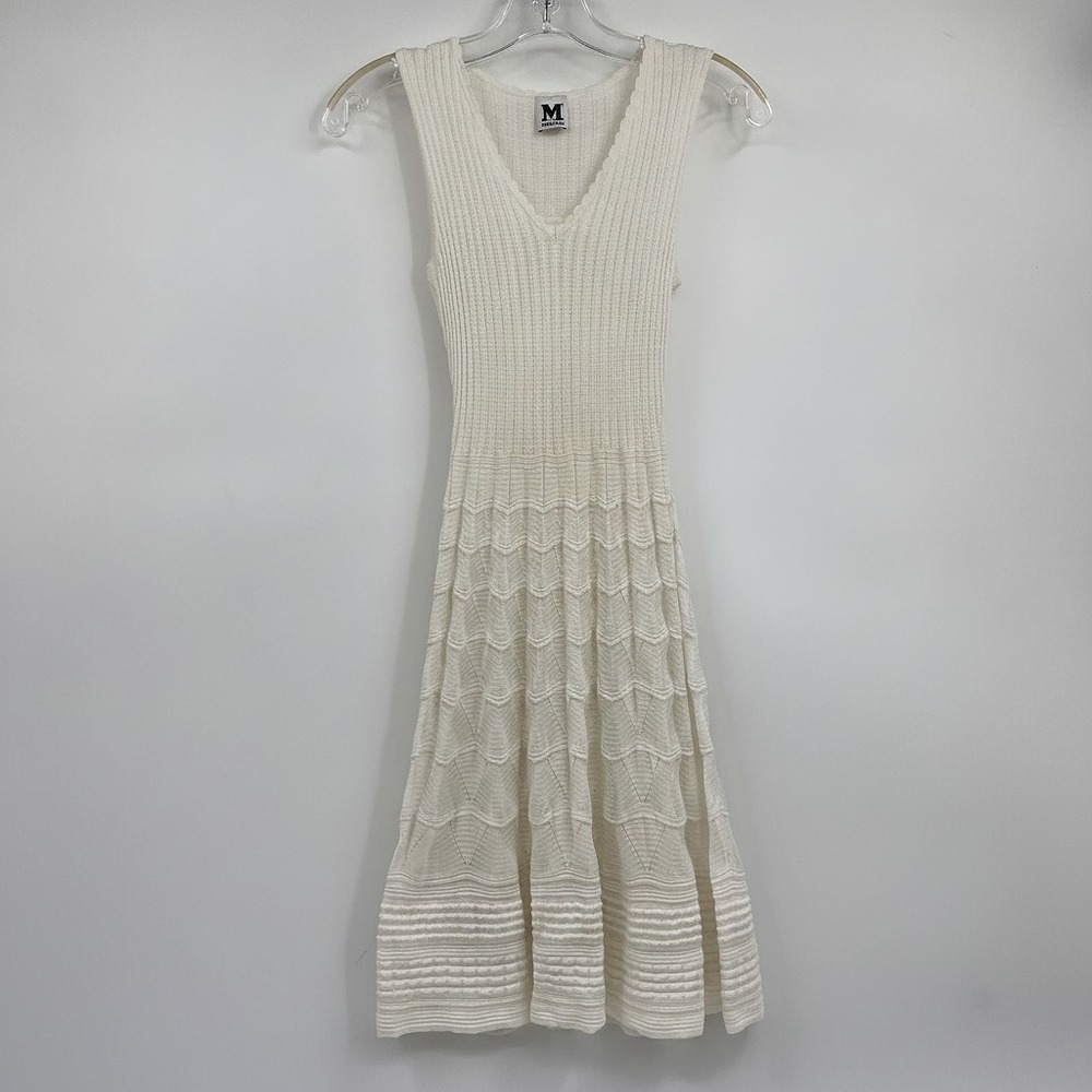 Missoni White Sleeveless Knit Mini Dress | Womens XS